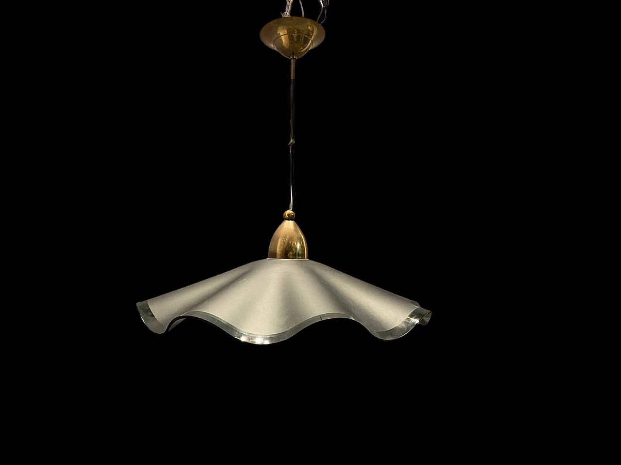 Satin-finish glass pendant lamp, 1970s 1327872