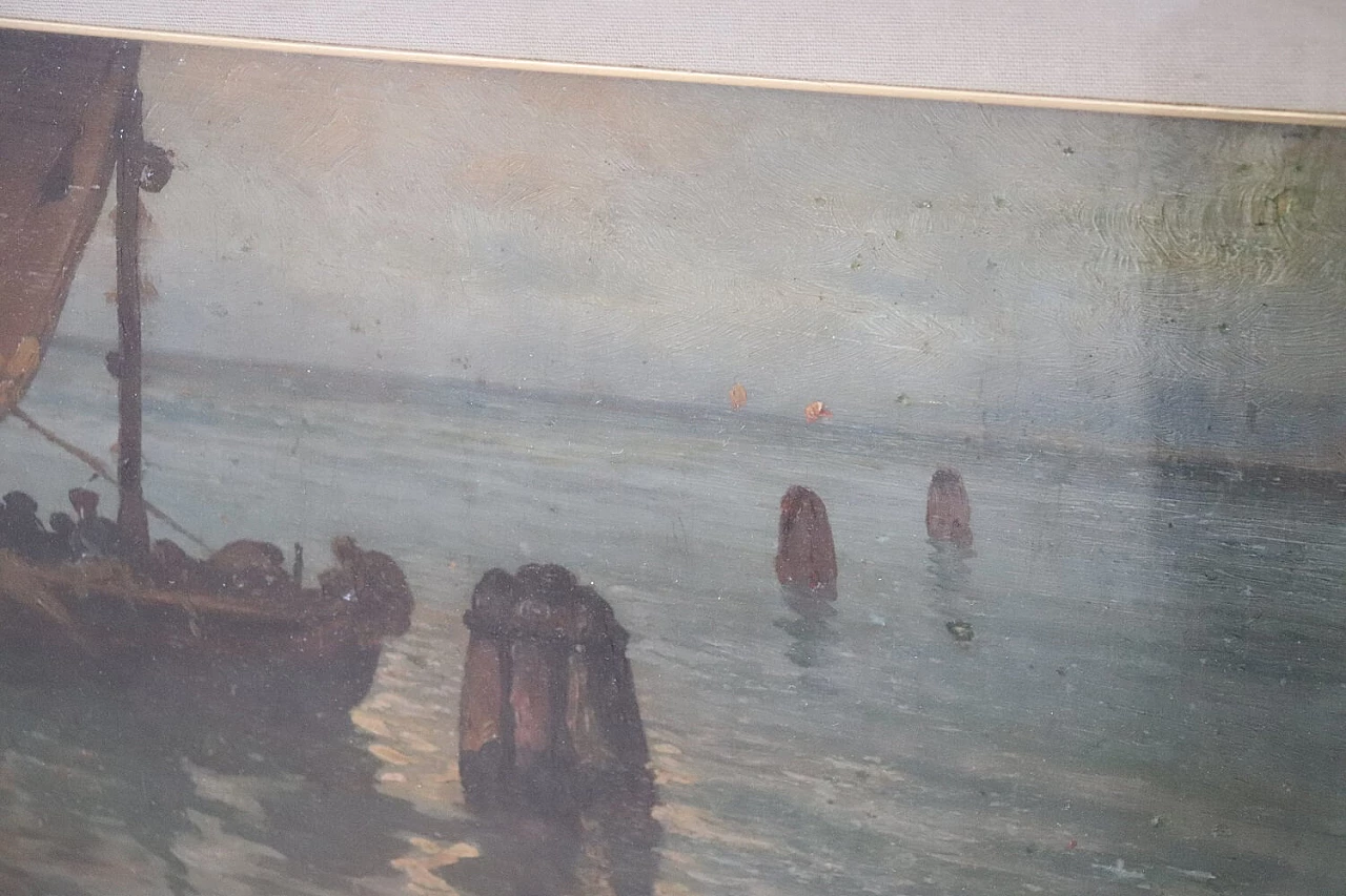 Dipinto olio su tela marina firmato Luigi Liverani, anni '40 1327917