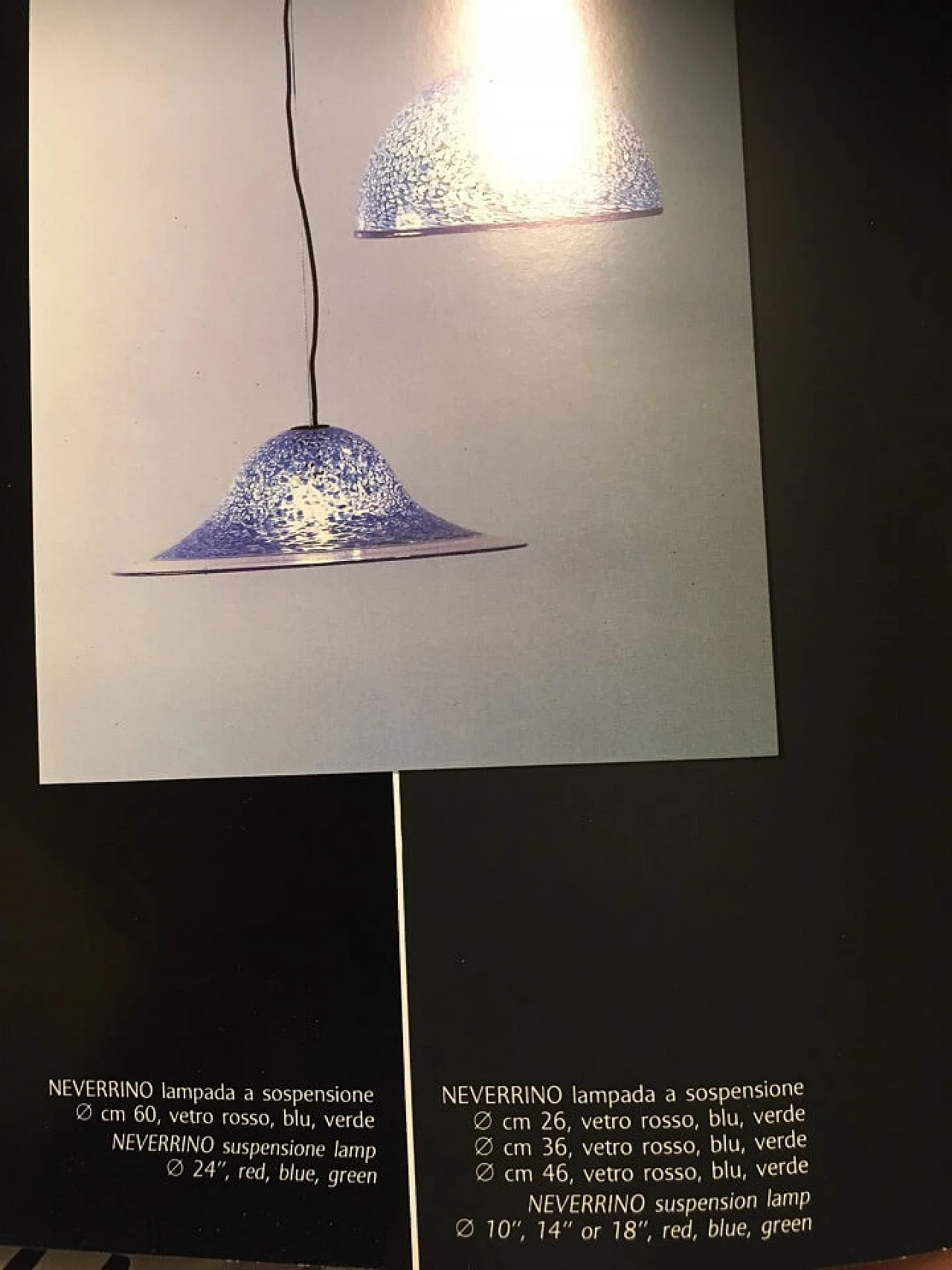 Neverrino Murano glass chandelier by Vistosi, 70s 1328565