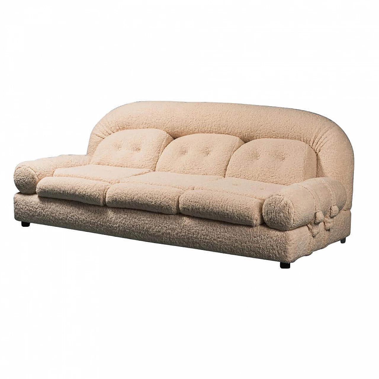 3 seater sofa in bouclé fabric, 70s 1328730