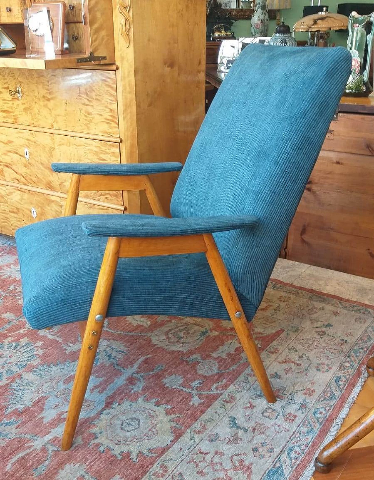 Danish beech armchair, 1970s 1329345