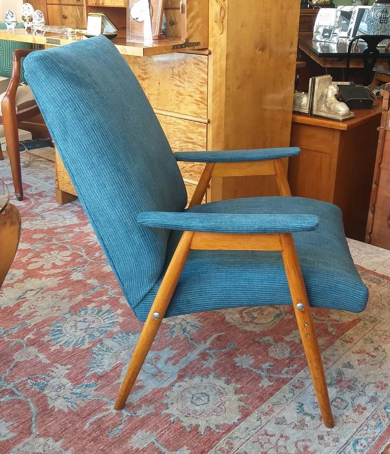 Danish beech armchair, 1970s 1329348