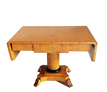 Biedermeier writing table in birch wood, 19th century