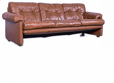 Coronado 3-seater tobacco-coloured B&B sofa, 1970s