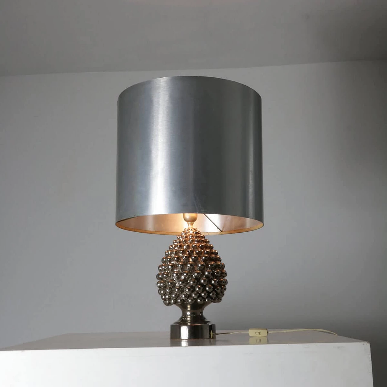 Table lamp in metal and ceramic, 50s 1329505