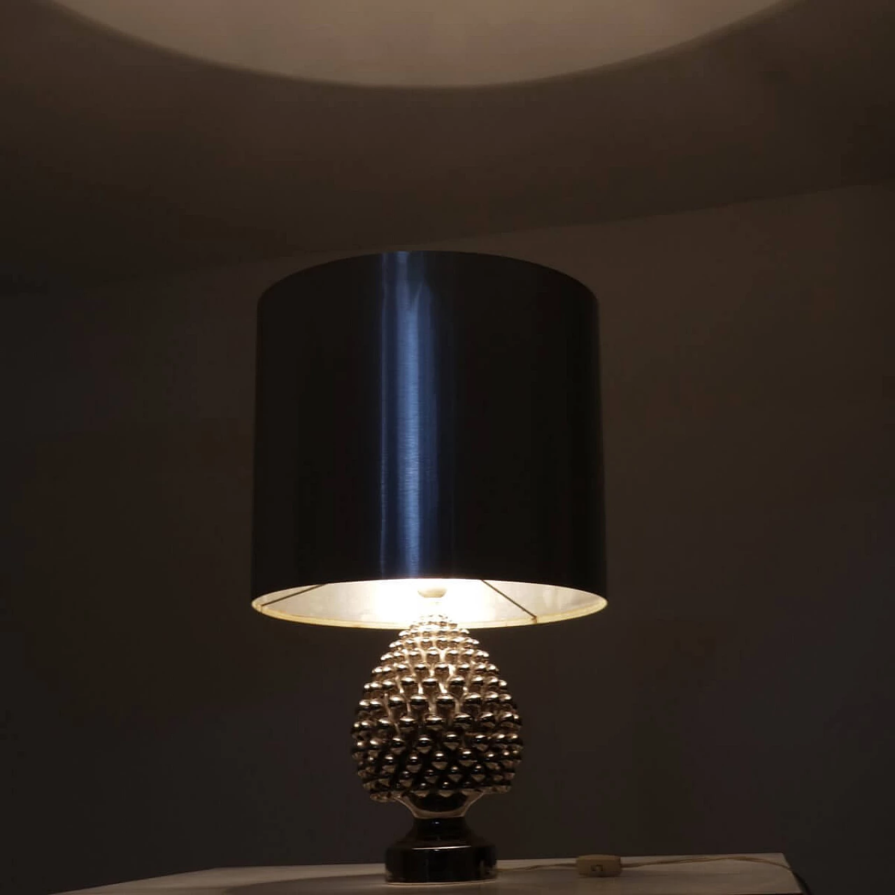 Table lamp in metal and ceramic, 50s 1329506