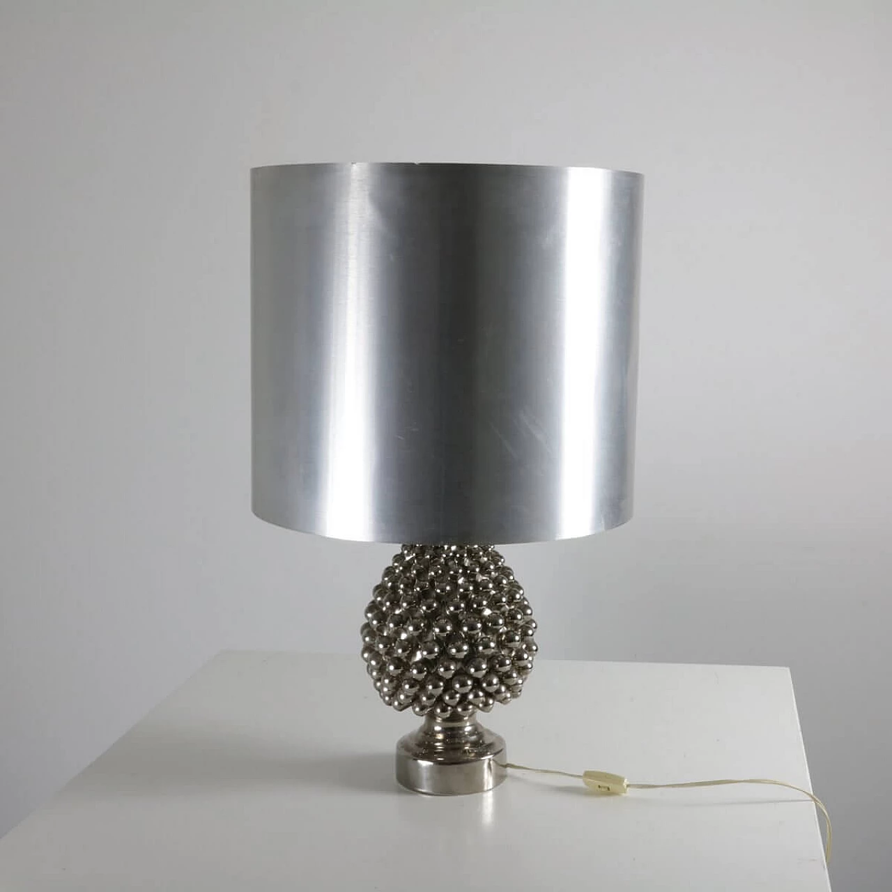 Lampada da tavolo in metallo e ceramica, anni '50 1329514