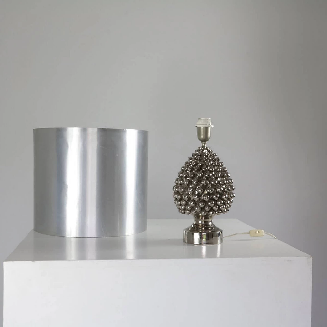 Table lamp in metal and ceramic, 50s 1329516