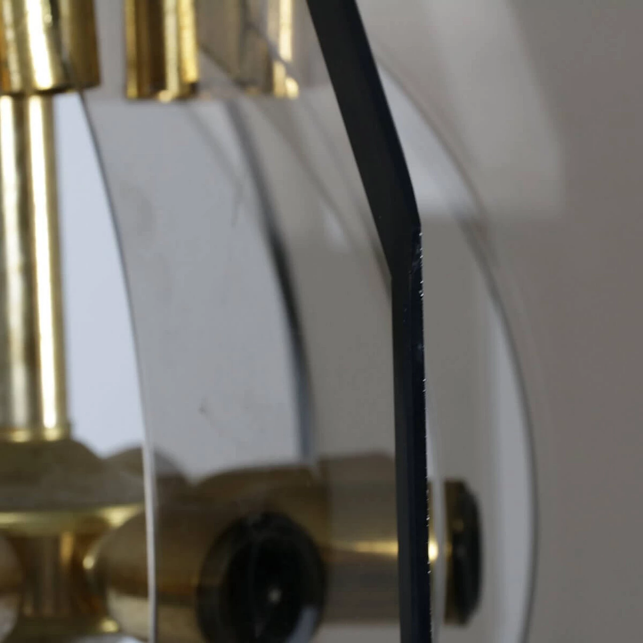 Chandelier in brass, glass and anodized aluminum by Gino Paroldo, 60s 1329645