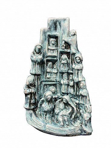 Sculpture of nativity scene in ceramics by Giuseppe Rossicone