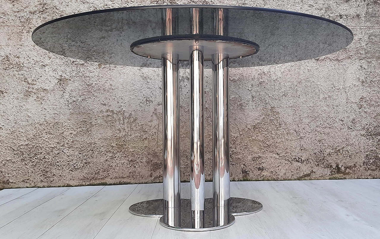 Trifoglio table in smoked glass by Sergio Asti for Poltronova, 1970s 1329696