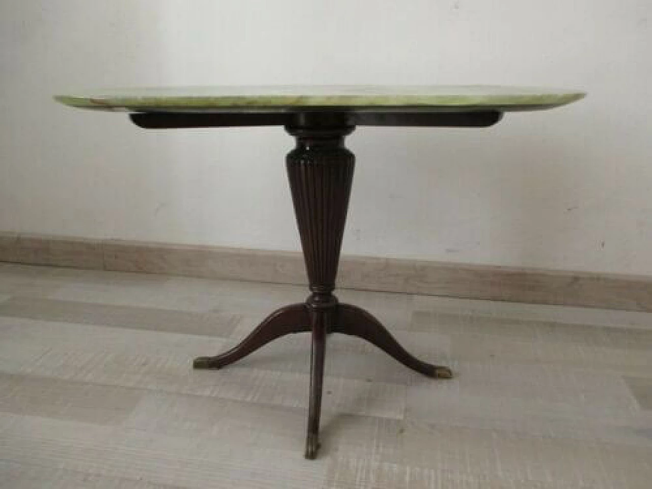 English mahogany coffee table with onyx top, 1950s 1329834