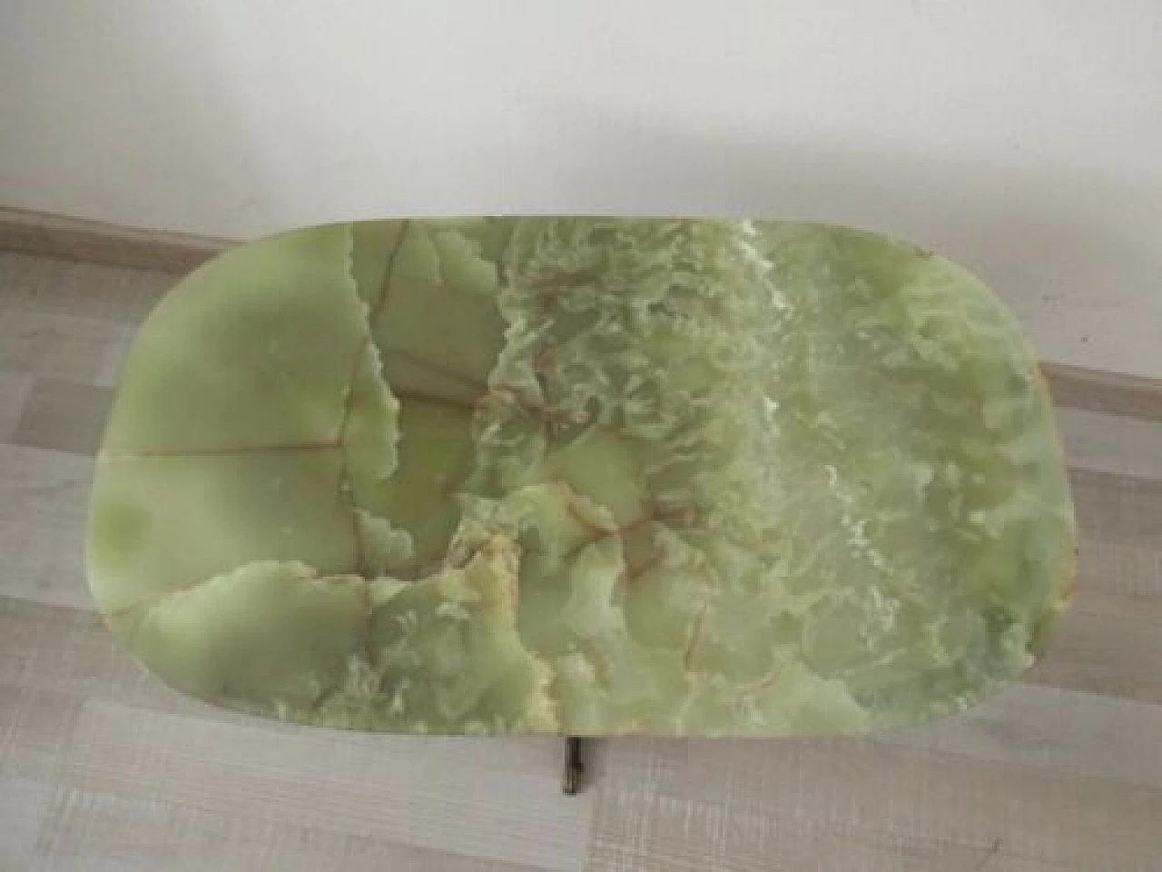 English mahogany coffee table with onyx top, 1950s 1329836