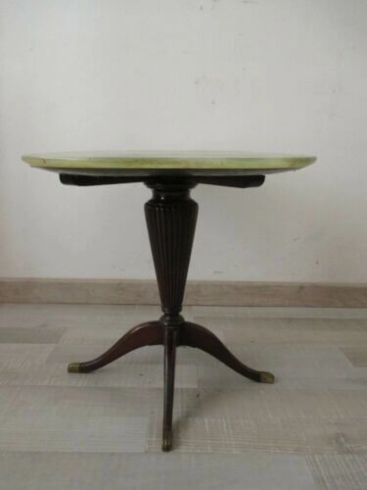 English mahogany coffee table with onyx top, 1950s 1329837