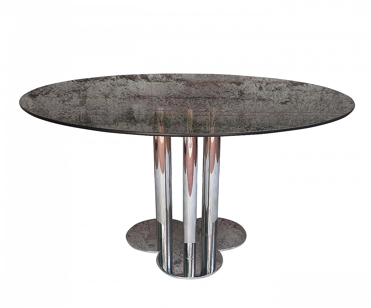 Trifoglio table in smoked glass by Sergio Asti for Poltronova, 1970s 1329974