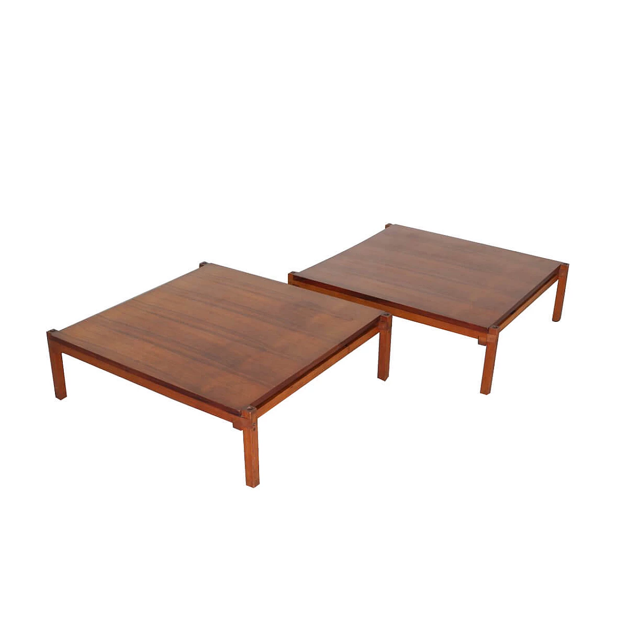 Pair of coffee tables in teak with rosewood top, 60s 1330007