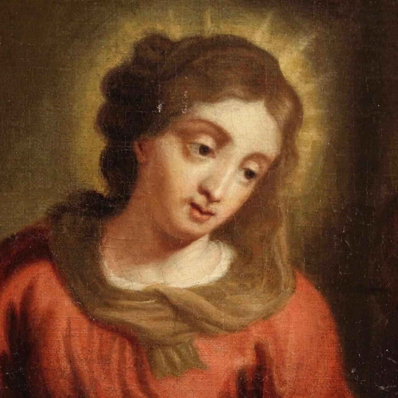 Sacra Famiglia, dipinto fiammingo olio su tela, '700 1330553