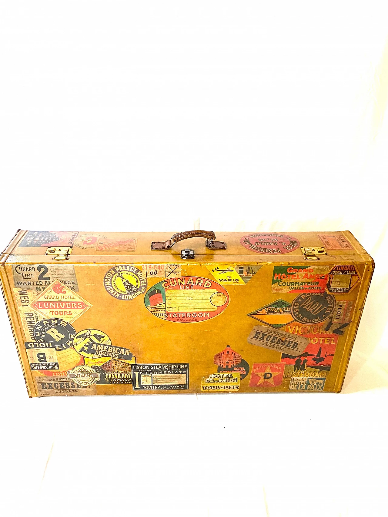 Italian leather travel suitcase, early 1900s 1330633