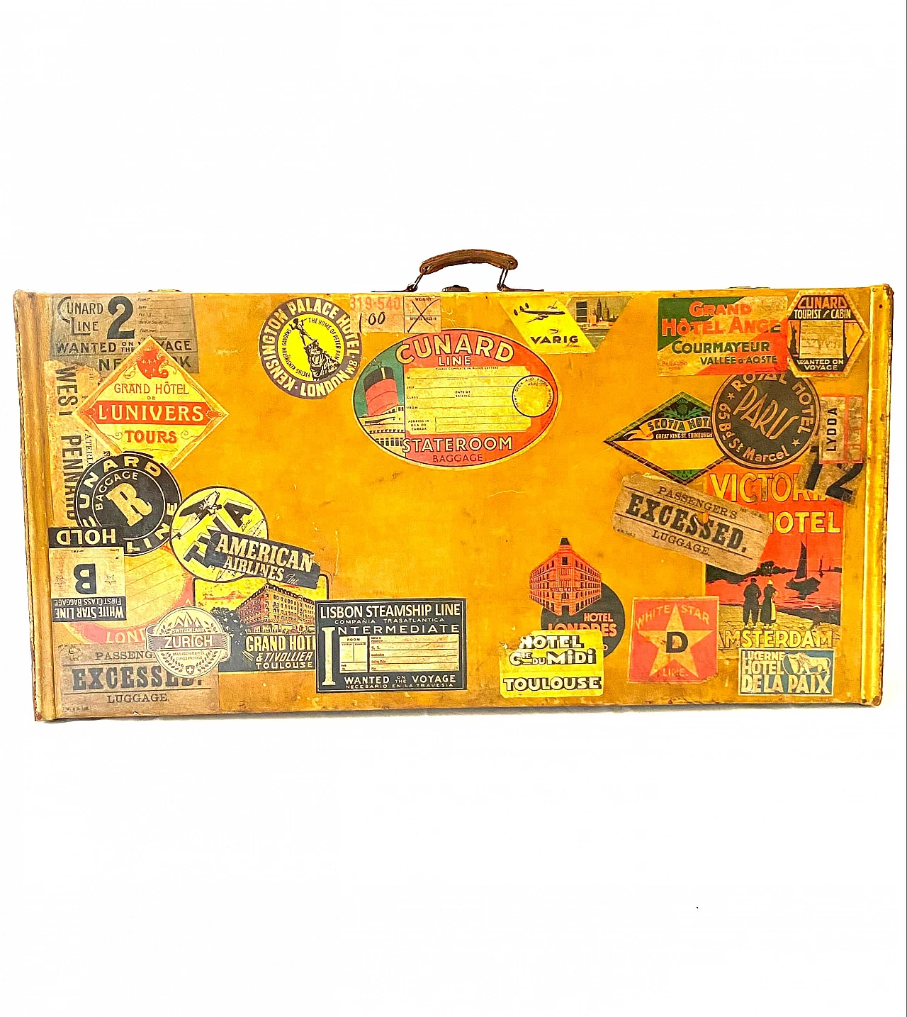 Italian leather travel suitcase, early 1900s 1330641