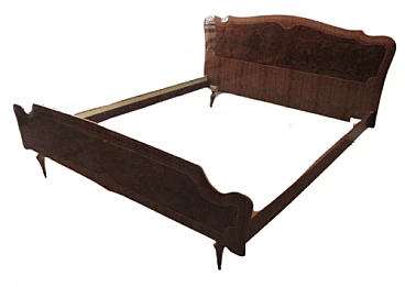 Rosewood double bed with inlays, 1950s