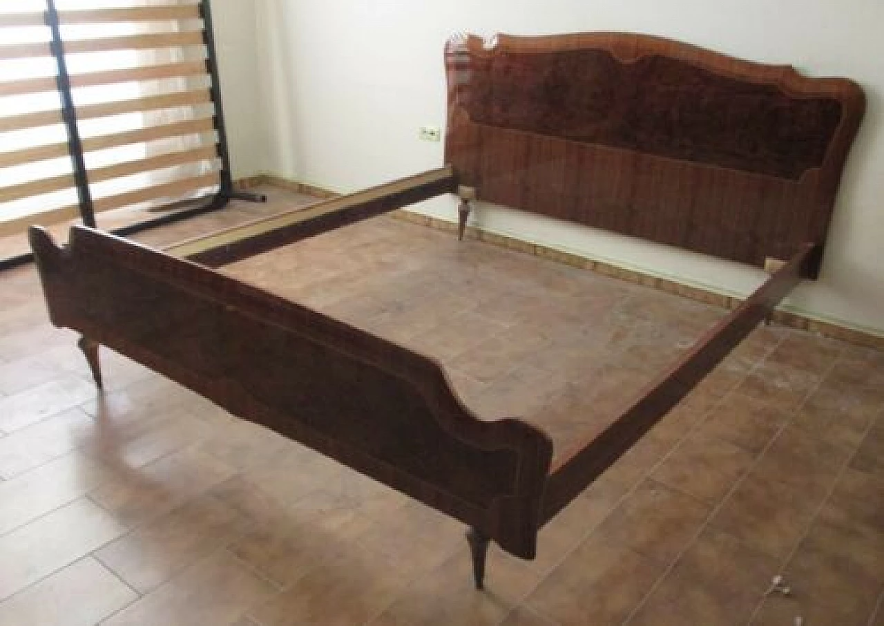 Rosewood double bed with inlays, 1950s 1330777