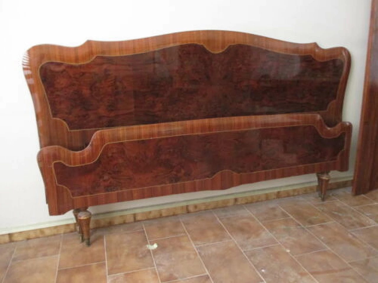 Rosewood double bed with inlays, 1950s 1330778