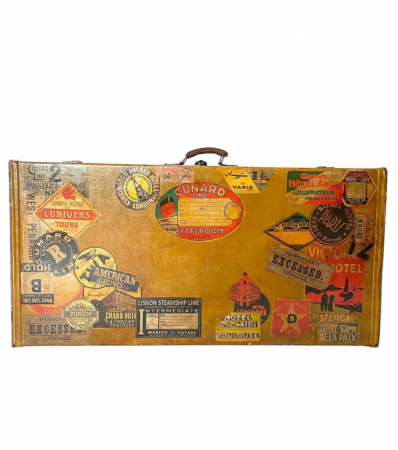 Italian leather travel suitcase, early 1900s 1330861