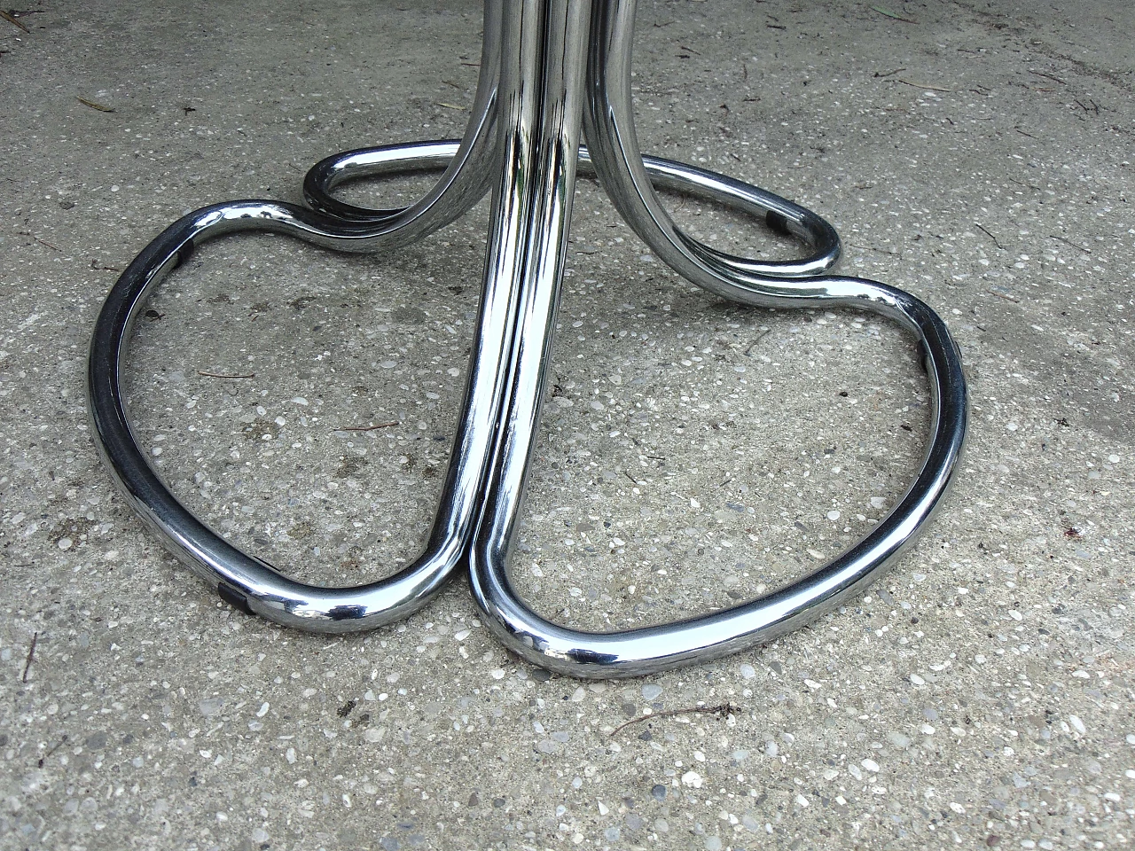 Chromed table with smoked glass, 1970s 1331351