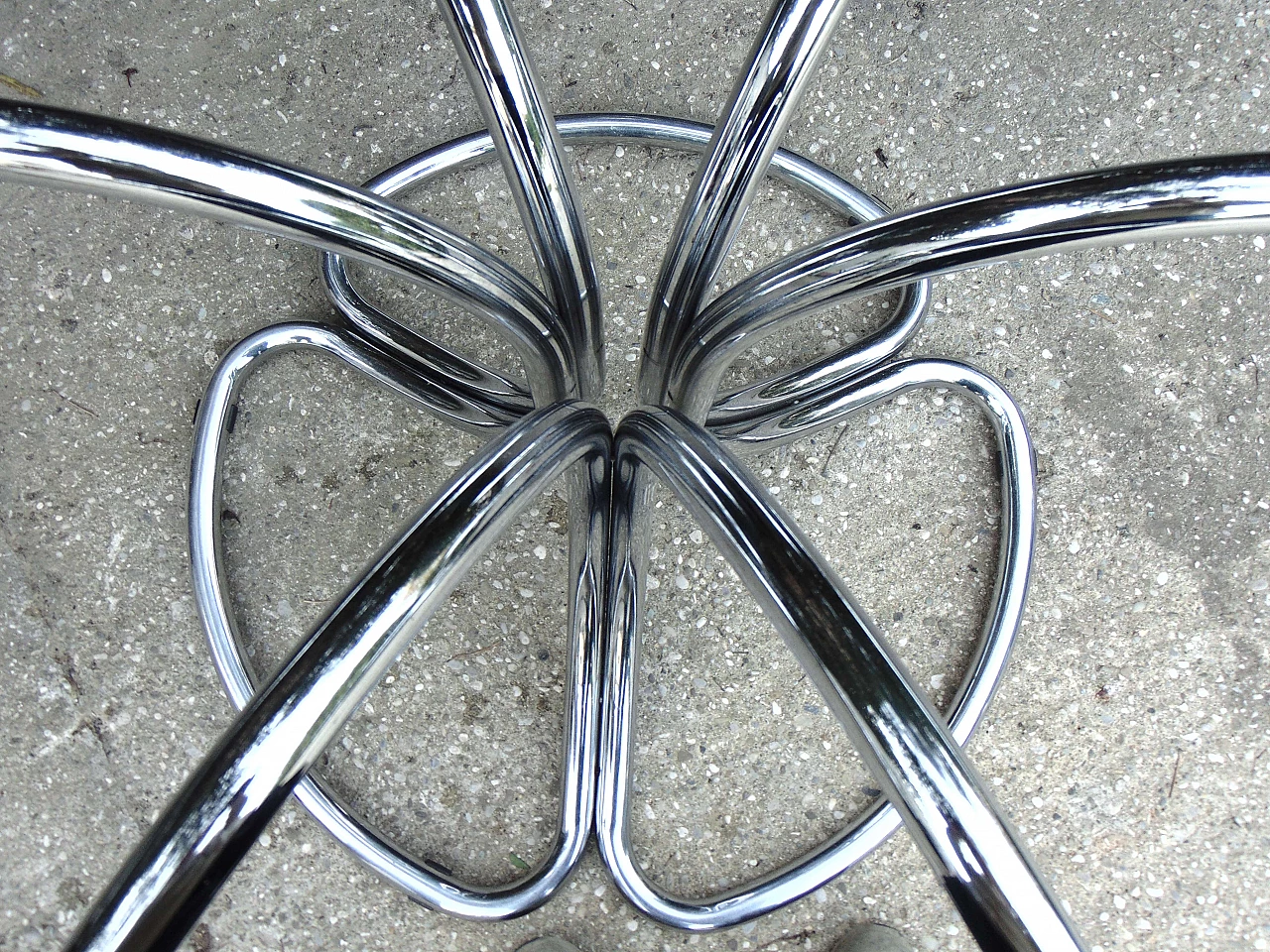 Chromed table with smoked glass, 1970s 1331352