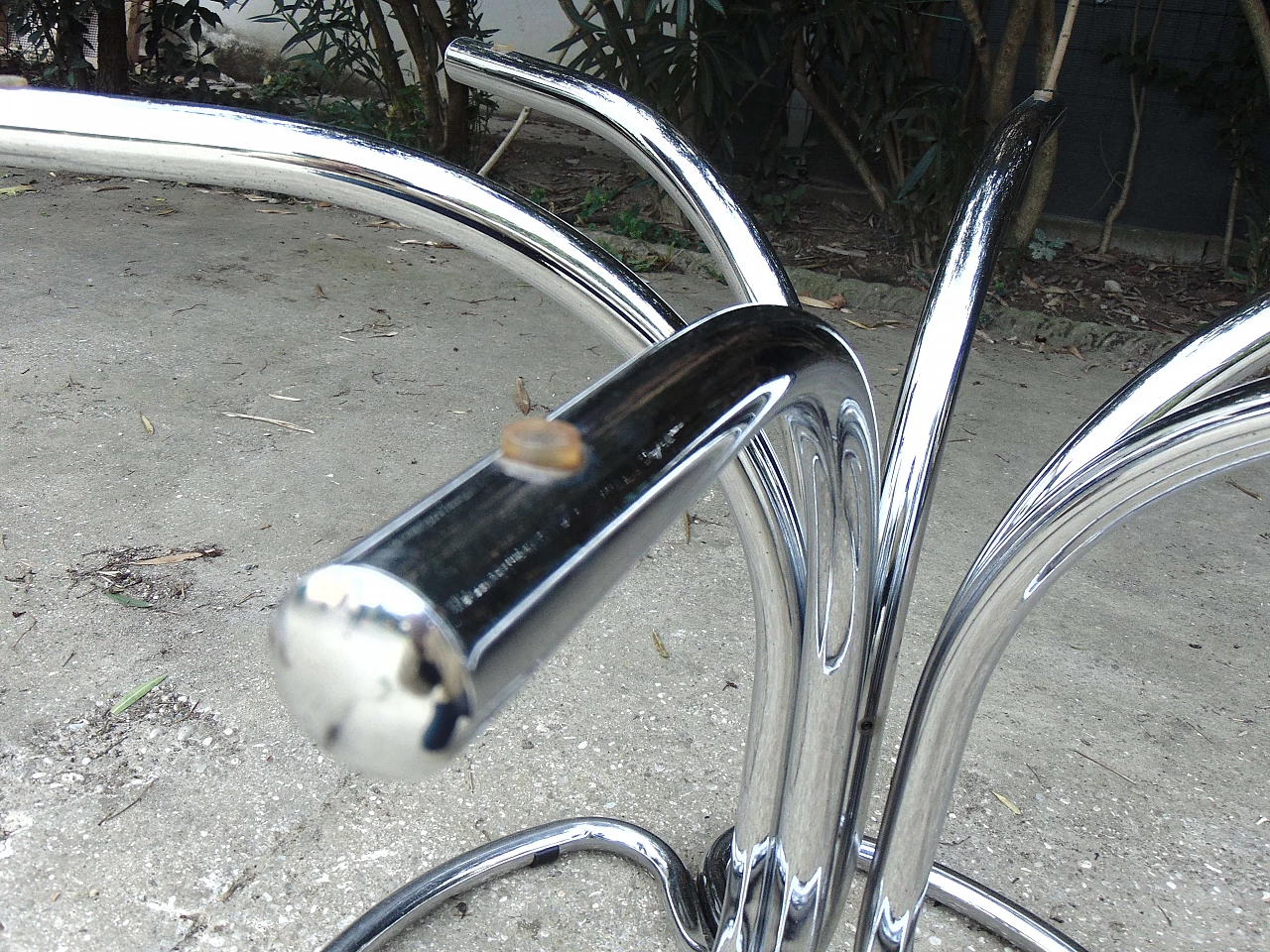 Chromed table with smoked glass, 1970s 1331353