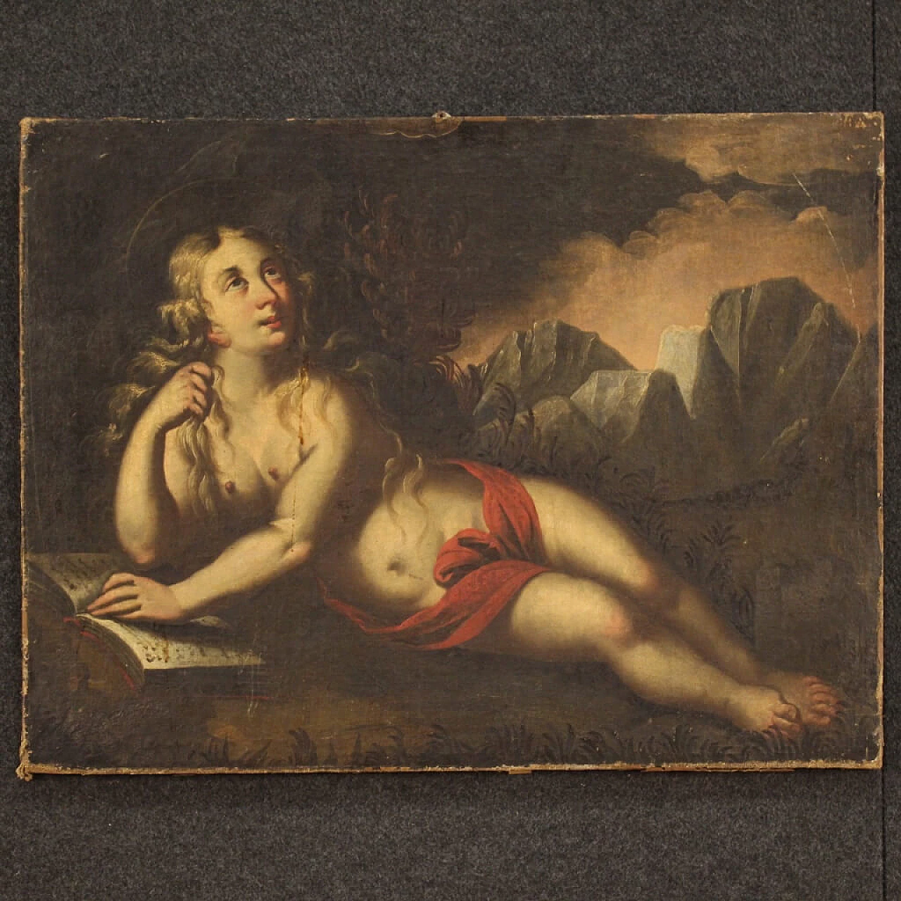 Maria Maddalena, dipinto francese ad olio su tela, '600 1331568