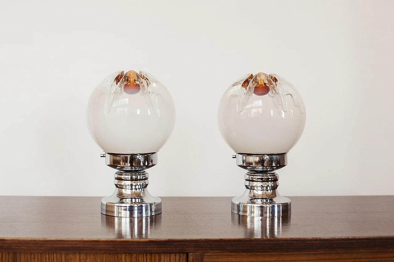 Pair of table lamps in the style of Toni Zuccheri for Mazzega, 1960s 1331601