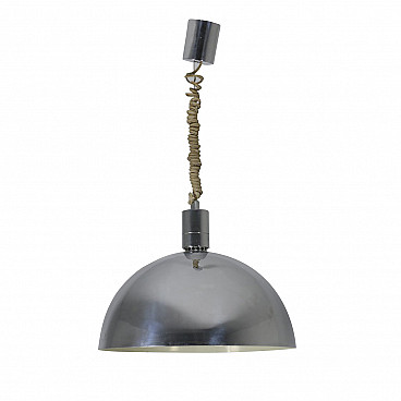 AM4Z chandelier in chromed metal by Franco Albini & Franca Helg for Sirrah, 60s