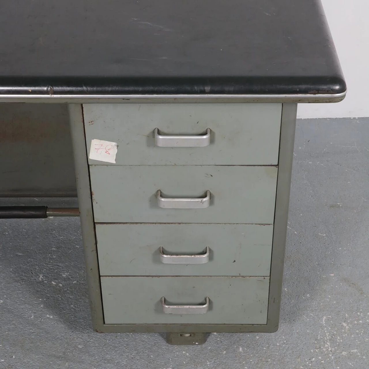 Desk for Palazzo Montecatini in metal with leather top by Gio Ponti for Antonio Parma Saronno, 30s 1331857