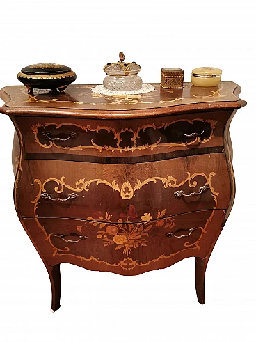 Mobile intarsiato con 3 cassetti, anni '40