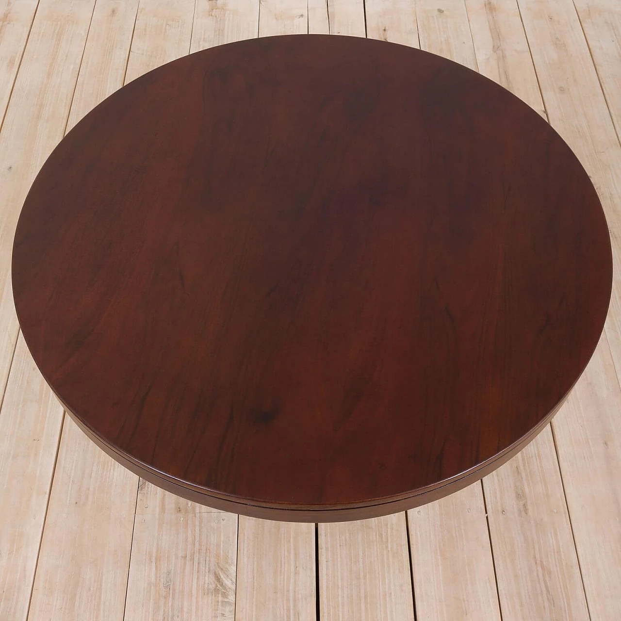 Round centre table in walnut and brass attributable to Carlo Di Carli, 60s 1332042