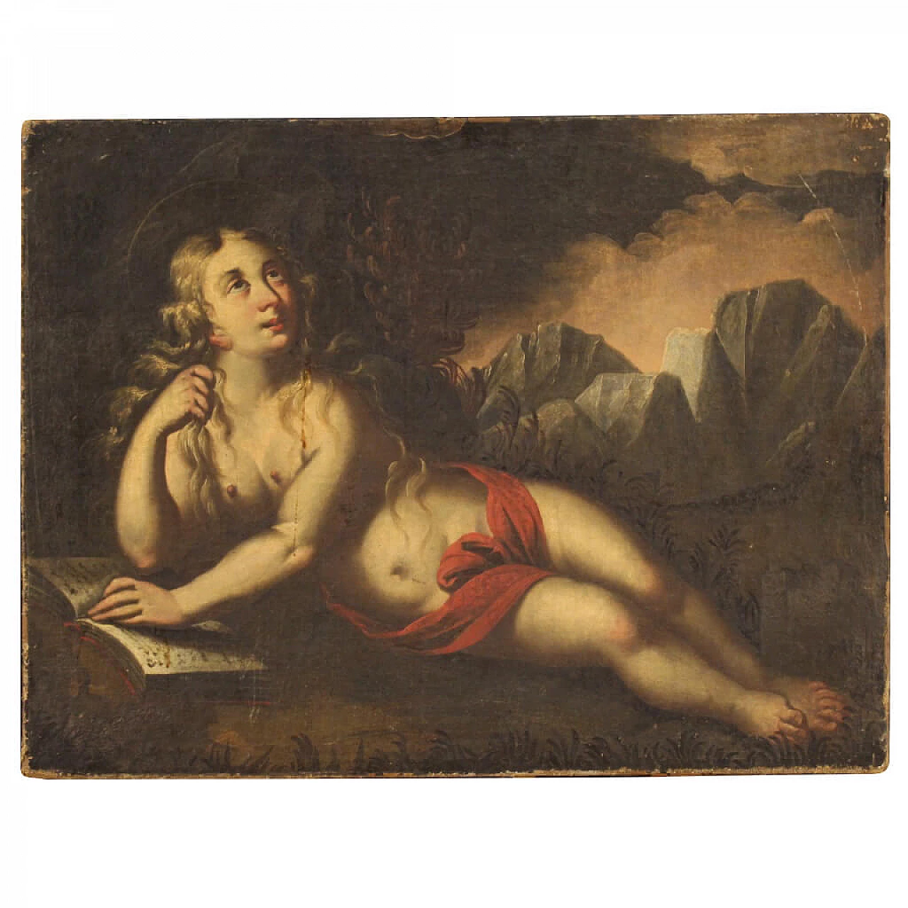 Maria Maddalena, dipinto francese ad olio su tela, '600 1332074
