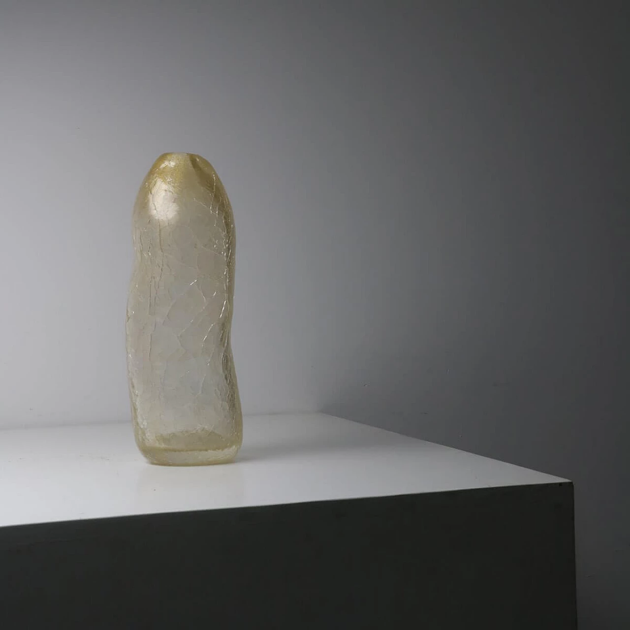 Vaso in vetro di Murano con effetto craquelé, anni '90 1332111