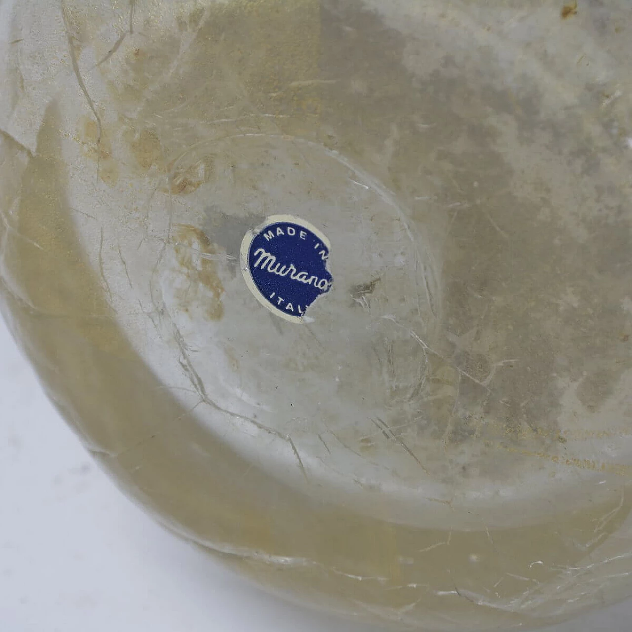 Vaso in vetro di Murano con effetto craquelé, anni '90 1332113
