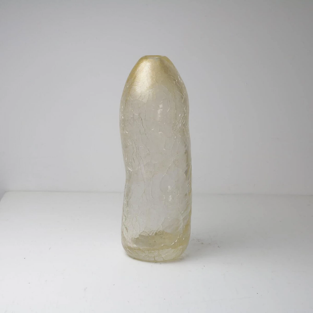 Vaso in vetro di Murano con effetto craquelé, anni '90 1332119