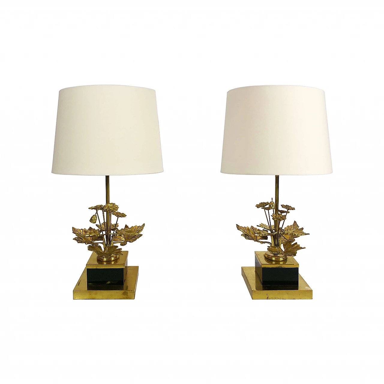 Brass leaf table lamps by Maison Charles, 1970s 1332213