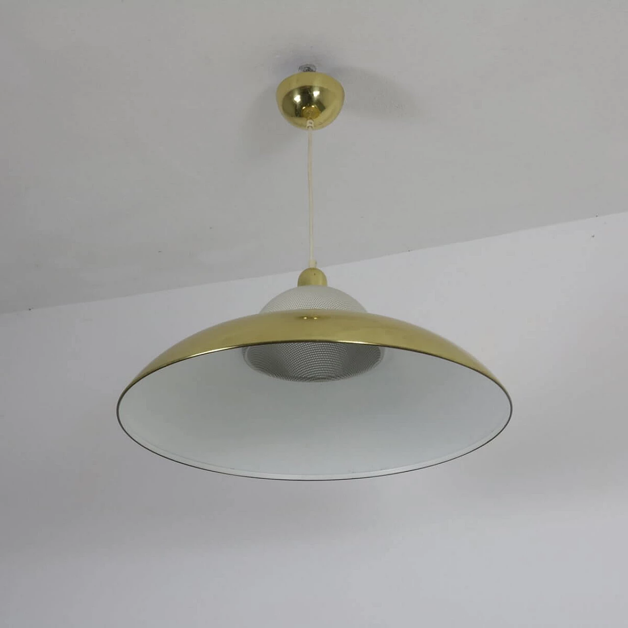 Chandelier in brass and metal, 70s 1332407