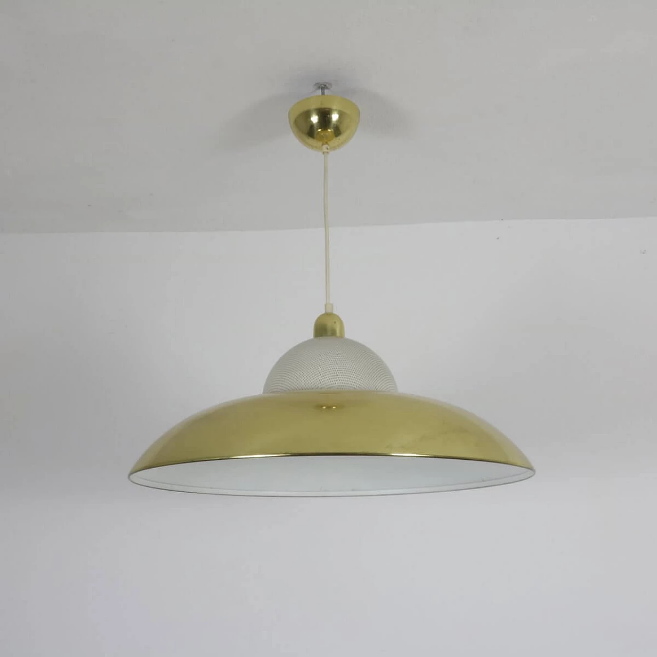 Chandelier in brass and metal, 70s 1332408