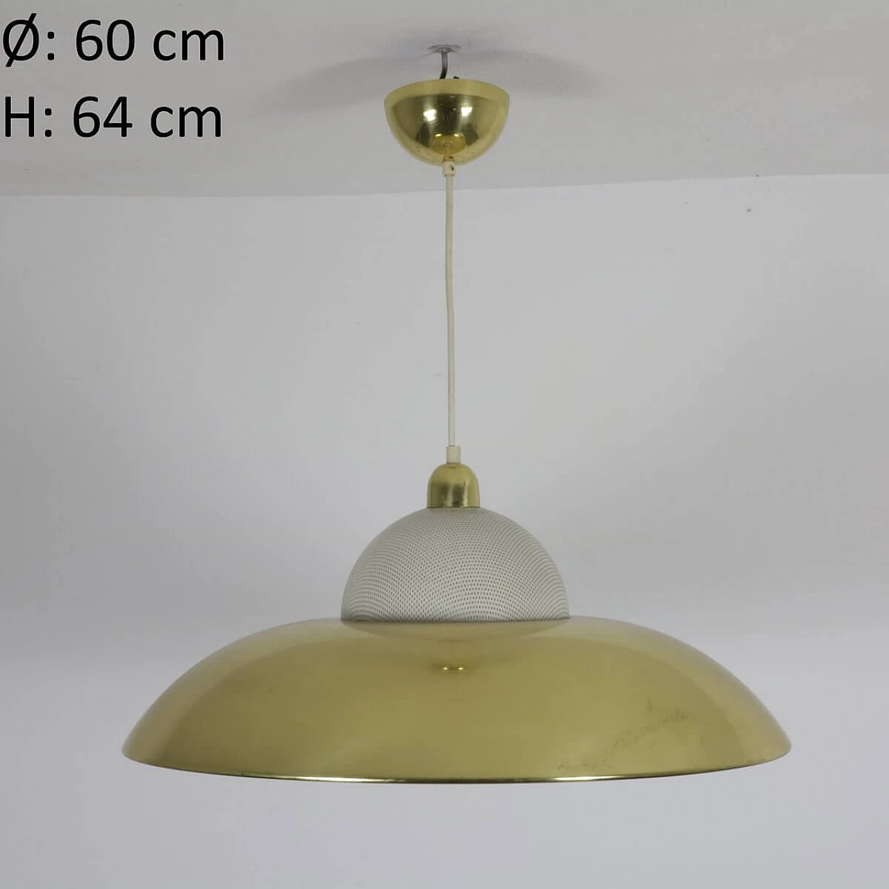 Chandelier in brass and metal, 70s 1332409