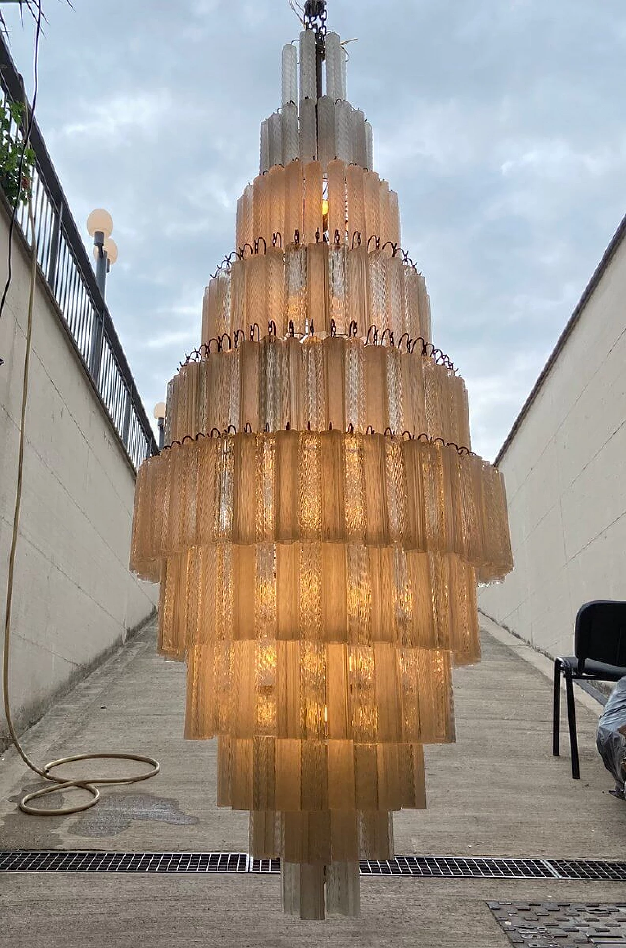 Large Murano glass tube chandelier, 1960s 1332484