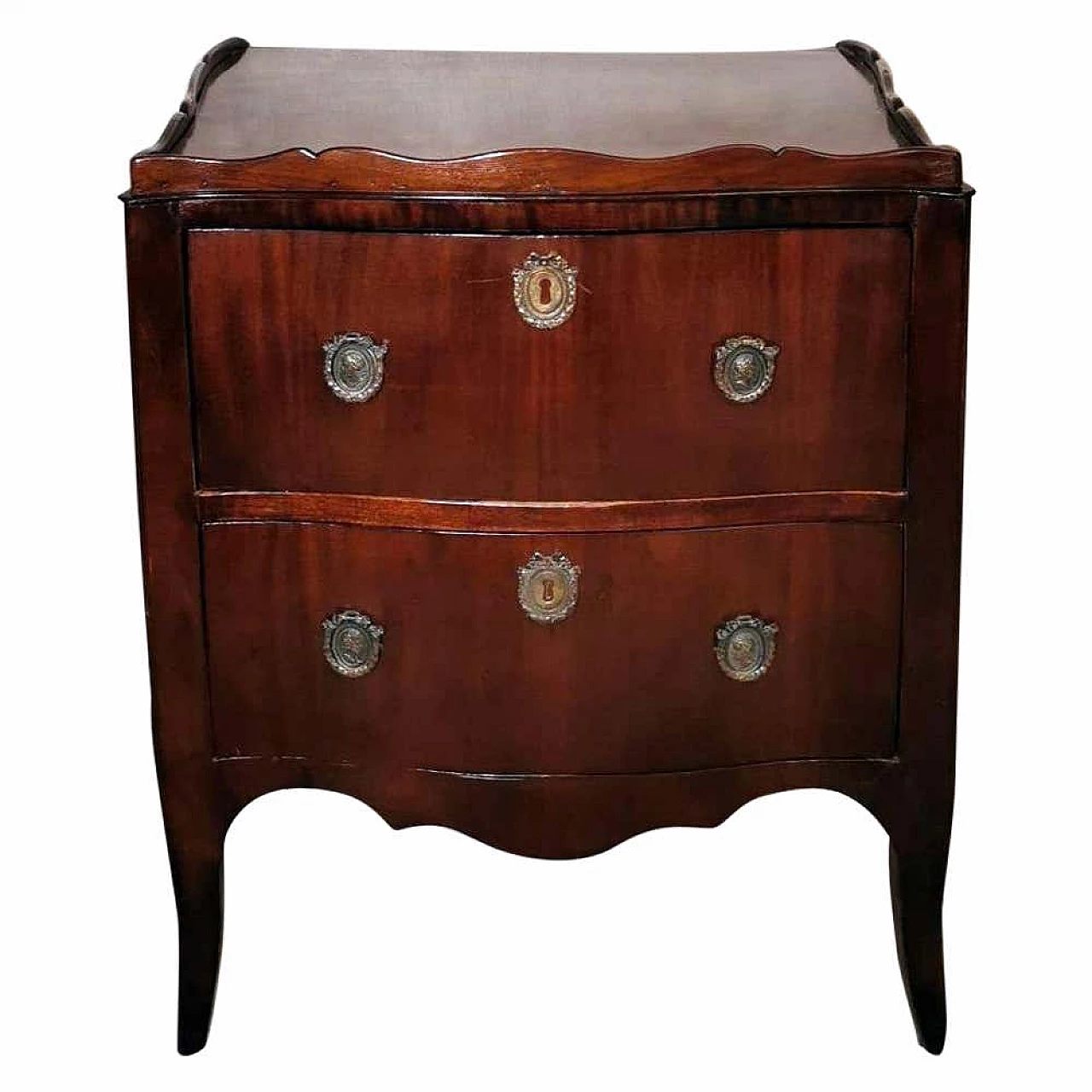 Neoclassical style chest of drawers in mahogany with bronze decorations, 18th century 1332984