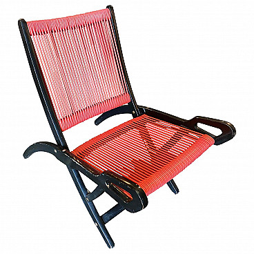 Ninfea folding armchair in wood and plastic by Giò Ponti for Reguitti, 70s