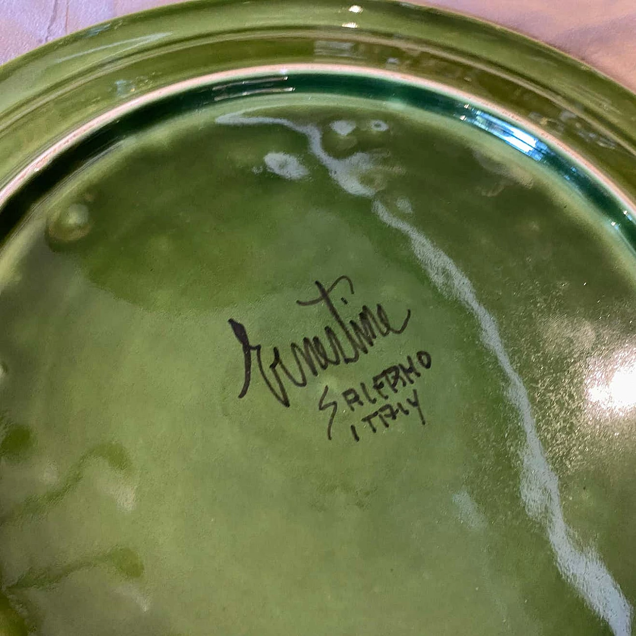 Bowl on a plate in ceramic by Ernestine Salerno, 70s 1333061