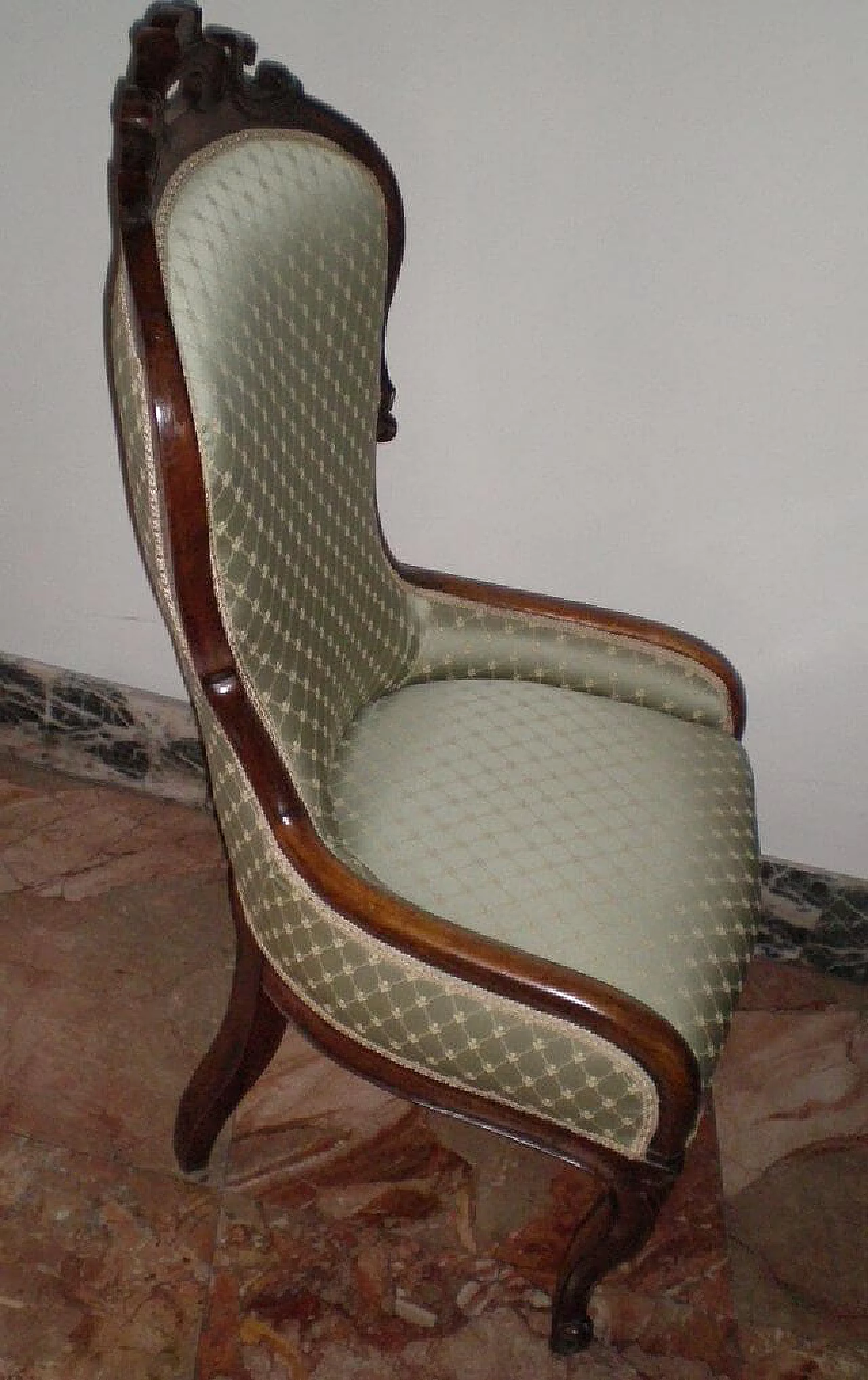 Louis Philippe lounge armchair in walnut and fabric, 19th century 1333083