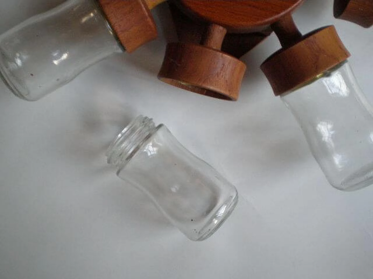 Swivel wall spice rack in teak and glass by Digsmed, 60s 1333084